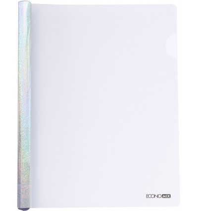 Папка А4 Economix с планкой-зажимом 10 мм (2-65 листов), серебряная