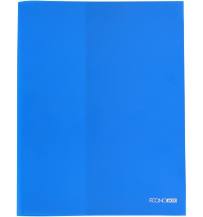 Папка А4 пластикова з відділенням для візиток, 180 мкм, напівпрозора, синя