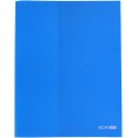 Папка А4 пластиковая с отделением для визиток, 180 мкм, полупрозрачная, синяя