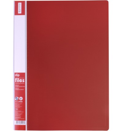 Папка-скоросшиватель А4 с пружинным механизмом Optima CLIP A, фактура "ПОЛОСА", красная