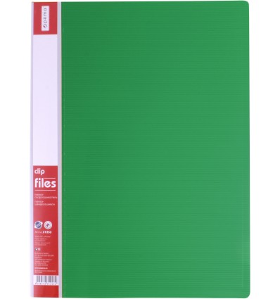 Папка-скоросшиватель А4 с пружинным механизмом Optima CLIP A, фактура "ПОЛОСА", зеленый