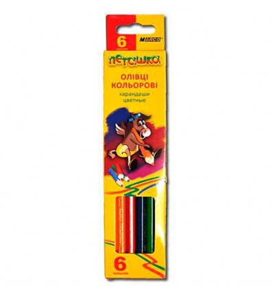 Карандаши цветные 6 цветов "пегашку" Marco