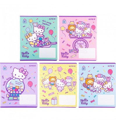 Тетрадь школьная Kite Hello Kitty HK22-232, 12 листов, клетка