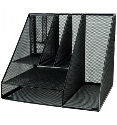 Подставка-органайзер Axent 7 отделений 345х290х290мм металлическая, черная