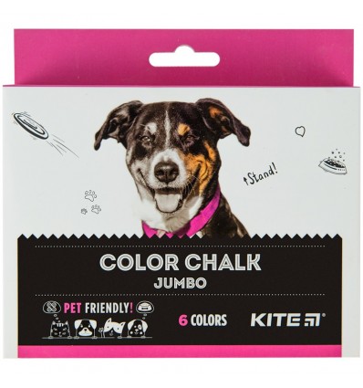 Крейда кольорова Kite Dogs Jumbo K22-073, 6 кольорів