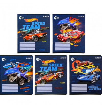 Тетрадь школьная Kite Hot Wheels HW22-234, 12 листов, линия