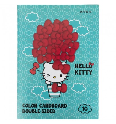 Картон кольоровий двосторонній Kite Hello Kitty А4, 10 аркушів