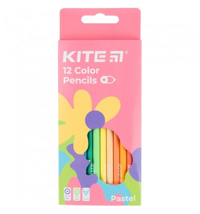 Карандаши цветные Kite Fantasy Pastel, 12 цветов