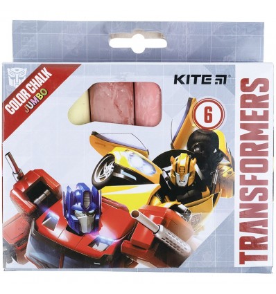Мел цветной Kite Jumbo Transformers, 6 цветов