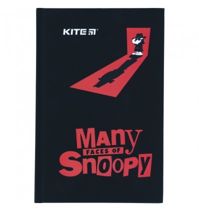 Книга записна Kite Snoopy, тверда обкладинка, А6, 80 аркушів, клітинка