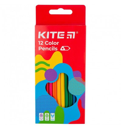 Олівці кольорові тригранні Kite Fantasy, 12 кольорів