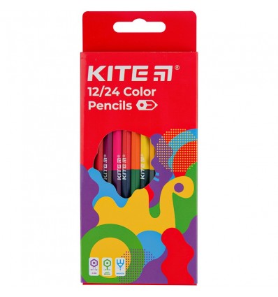 Олівці кольорові двосторонні Kite Fantasy, 12 штук