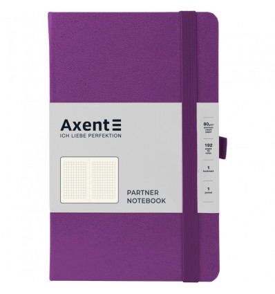 Книга записная Axent Partner, 125*195, 96л, клеточка, пурпурная