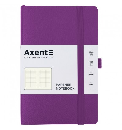 Книга записна Axent Partner Soft Skin,125*195, 96арк, клітинка, фіолет