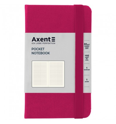 Книга записна Axent Partner 8301-50-A, 95х140мм, 96арк, клітинка, малинова