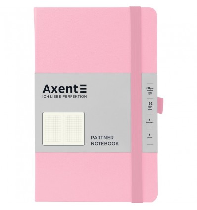 Книга записная Axent Partner 95x140 мм, 96 листов, клетка, розовая