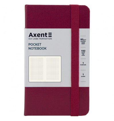 Книга записная Axent Partner 95x140 мм, 96 листов, клетка,винная