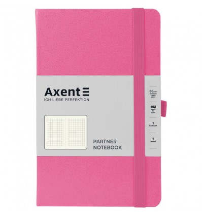 Книга записная Axent Partner, 125*195, 96л, клетка, розовая