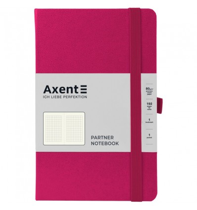 Книга записная Axent Partner, 125*195, 96лис, клеточка, малиновая