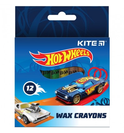 Мелки восковой Kite Hot Wheels, 12 цветов