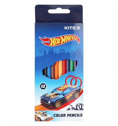Карандаши цветные Kite Hot Wheels, 12 шт