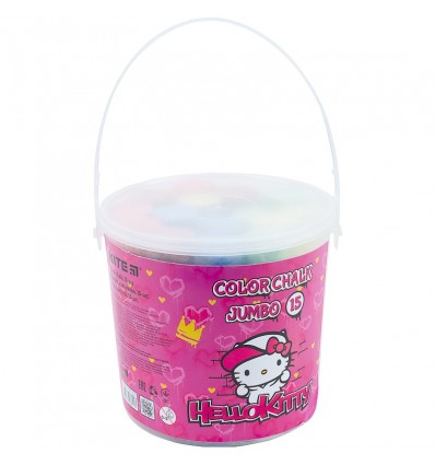 Мел цветной Kite Jumbo Hello Kitty, 15 шт. в ведерке