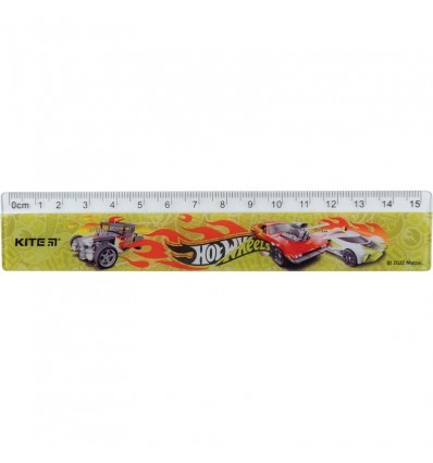 Лінійка пластикова Kite Hot Wheels, 15 см