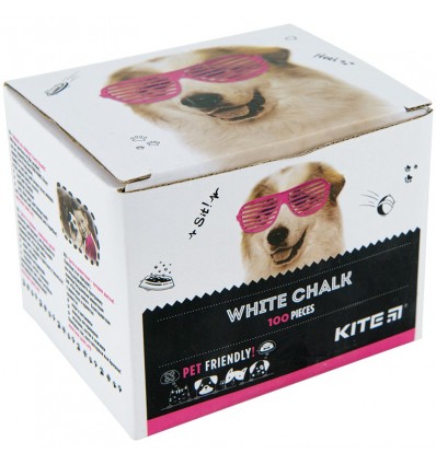 Мел белый Kite Dogs, 100 шт, круглый