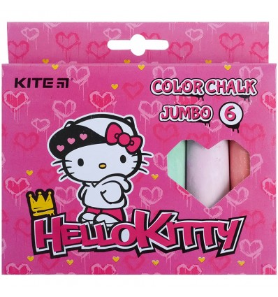 Мел цветной Kite Jumbo Hello Kitty, 6 цветов
