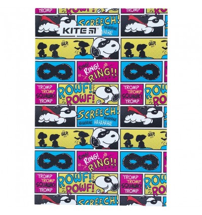 Книга записна Kite Snoopy, тверда обкладинка, А6, 80 аркушів, клітинка