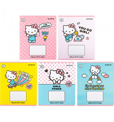 Тетрадь школьная Kite Hello Kitty HK22-234, 12 листов, линия