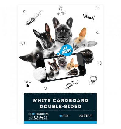 Картон белый Kite Dogs А4, 10 листов