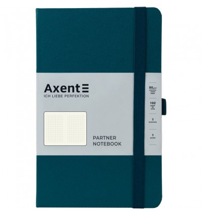 Книга записна Axent Partner, 125*195, 96арк, клітинка, малахіт