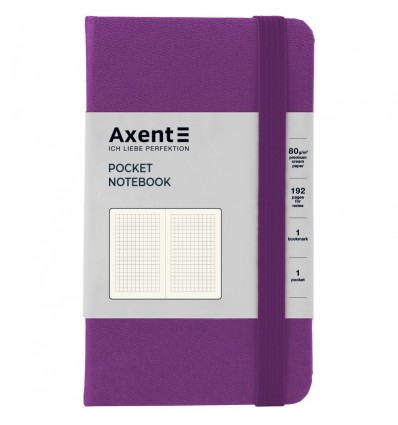 Книга записная Axent Partner, 95*140, 96л, клетка, пурпурная