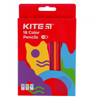 Карандаши цветные Kite Fantasy, 18 цветов
