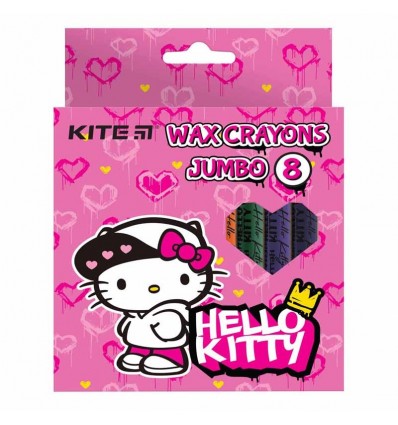 Крейда воскова Kite Jumbo Hello Kitty, 8 кольорів