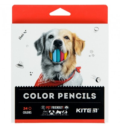 Олівці кольорові Kite Dogs, 24 кольори