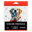 Карандаши цветные Kite Dogs, 24 цвета
