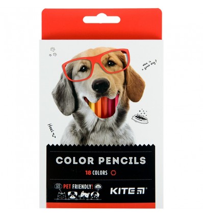 Олівці кольорові Kite Dogs, 18 кольорів