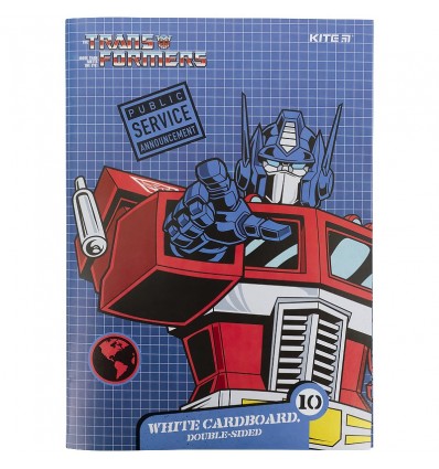 Картон белый Kite Transformers, А4, 10 листов, папка