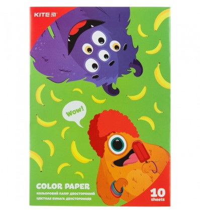 Бумага цветная двусторонняя Kite Jolliers, А5, 10 листов
