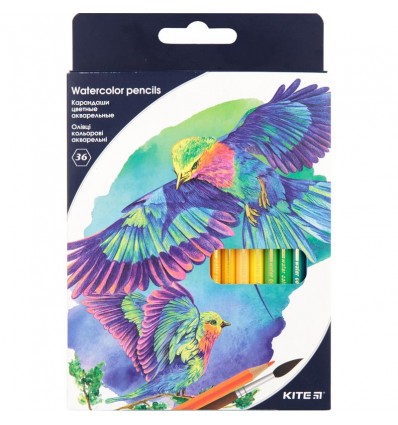 Карандаши цветные акварельные KiteK18-1052 "Птицы", 36 шт.