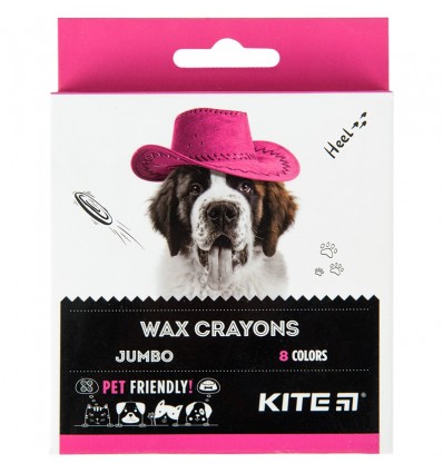 Крейда воскова Kite Dogs Jumbo K22-076, 8 кольорів