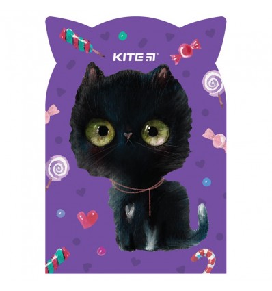 Блокнот Kite Black cat, 48 аркушів, клітинка