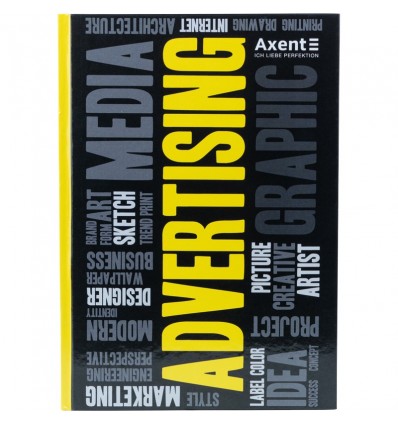 Книга записная Axent А4, 80 л, клетка, Colors, желтая