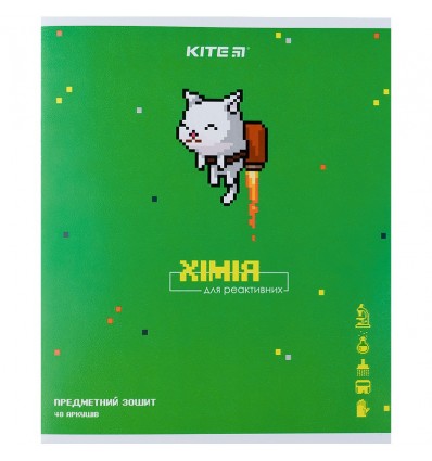 Тетрадь предметная Kite Pixel K21-240-14, 48 листов, клетка, химия