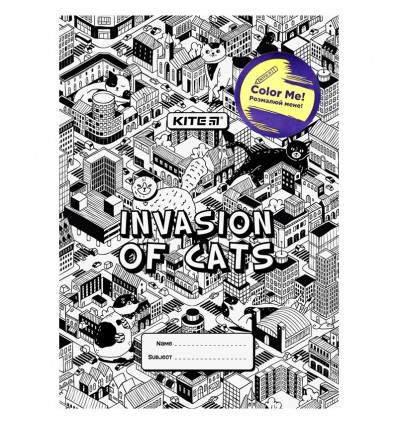 Обложка-раскраска для книг Kite K22-310-02 Invasion, А4+, PVC