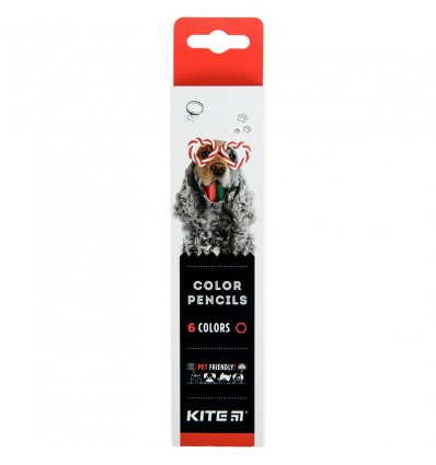 Олівці кольорові Kite Dogs, 6 кольорів