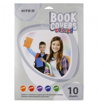 Пленка самоклеющаяся для книг Kite K20-308, 10 штук, ассорти цветов