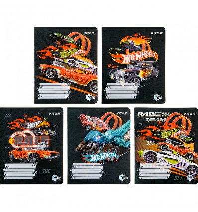 Тетрадь школьная Kite Hot Wheels HW22-236, 18 листов, клетка